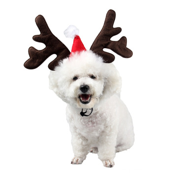 Dernières accessoires de Noël à animal de compagnie doux Antler Headwear pour chiens chats en gros